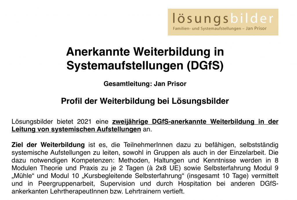Systemaufstellung Ausbildung Köln / Bonn Curriculum von Lösungsbilder - Lade es herunter und informiere dich, was du hier lernst! 